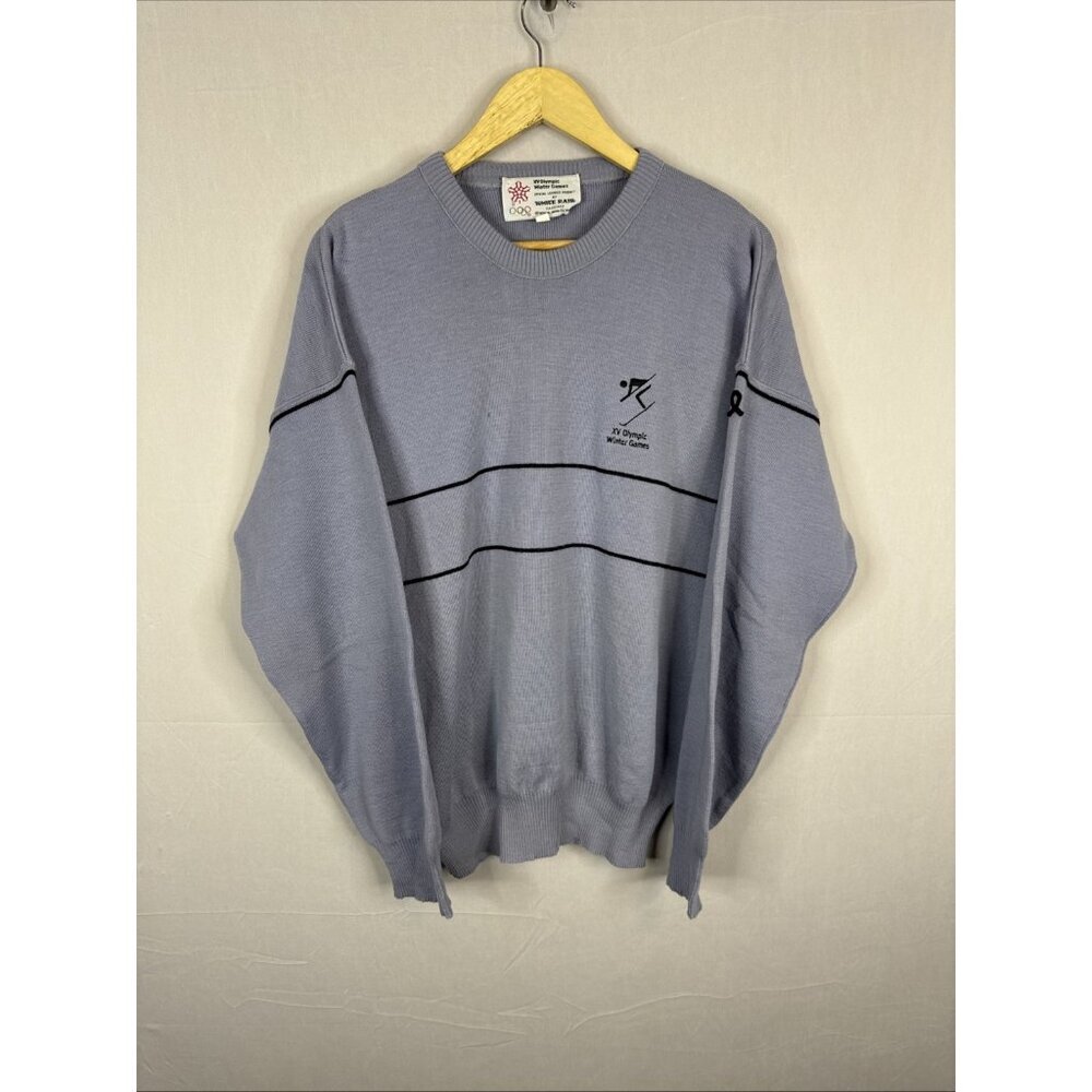 1988 Calgary‎ Olympic Ski Sweater White Ram Vintage XL Crewneck